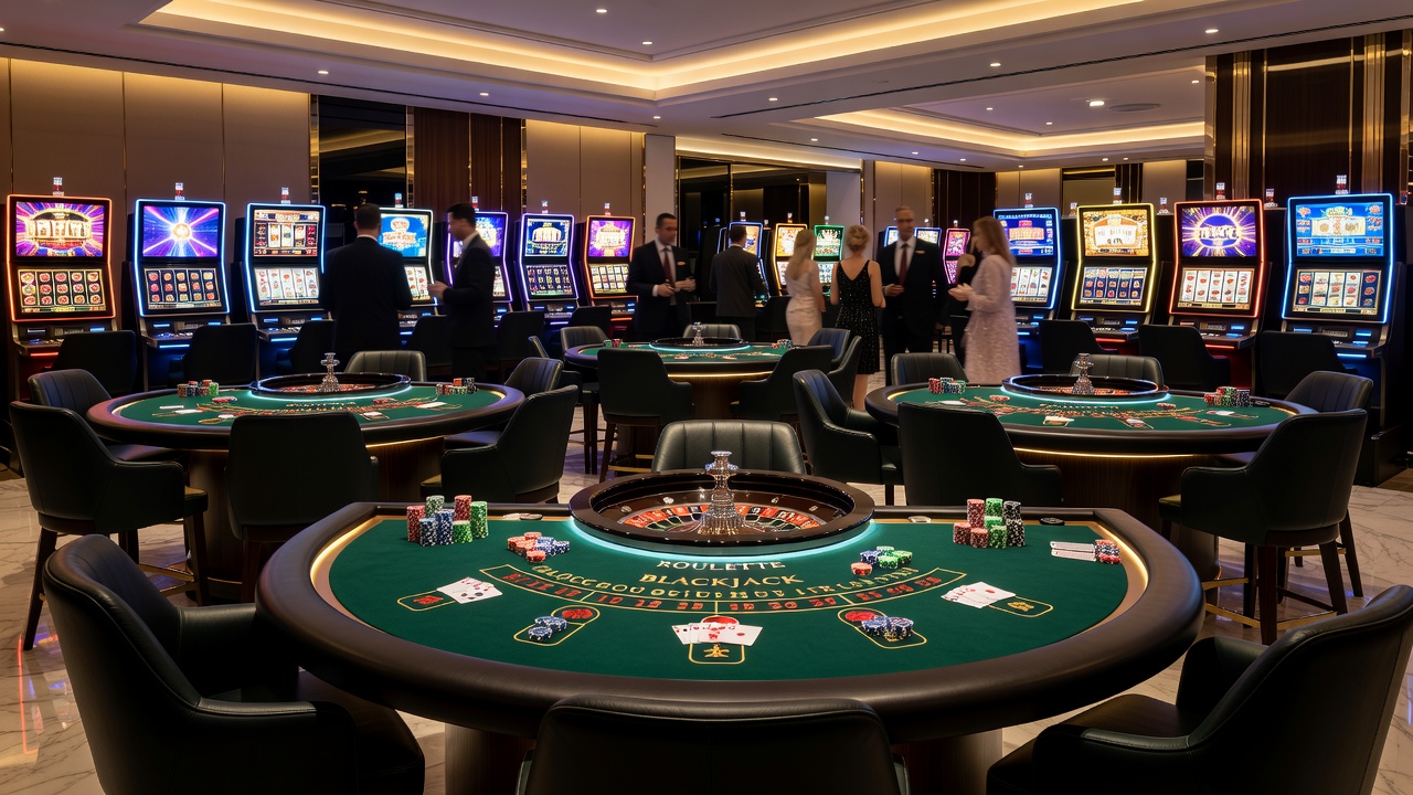 Detailansicht eines modernen Spielautomaten mit digitalen Walzen und Bonusfeatures