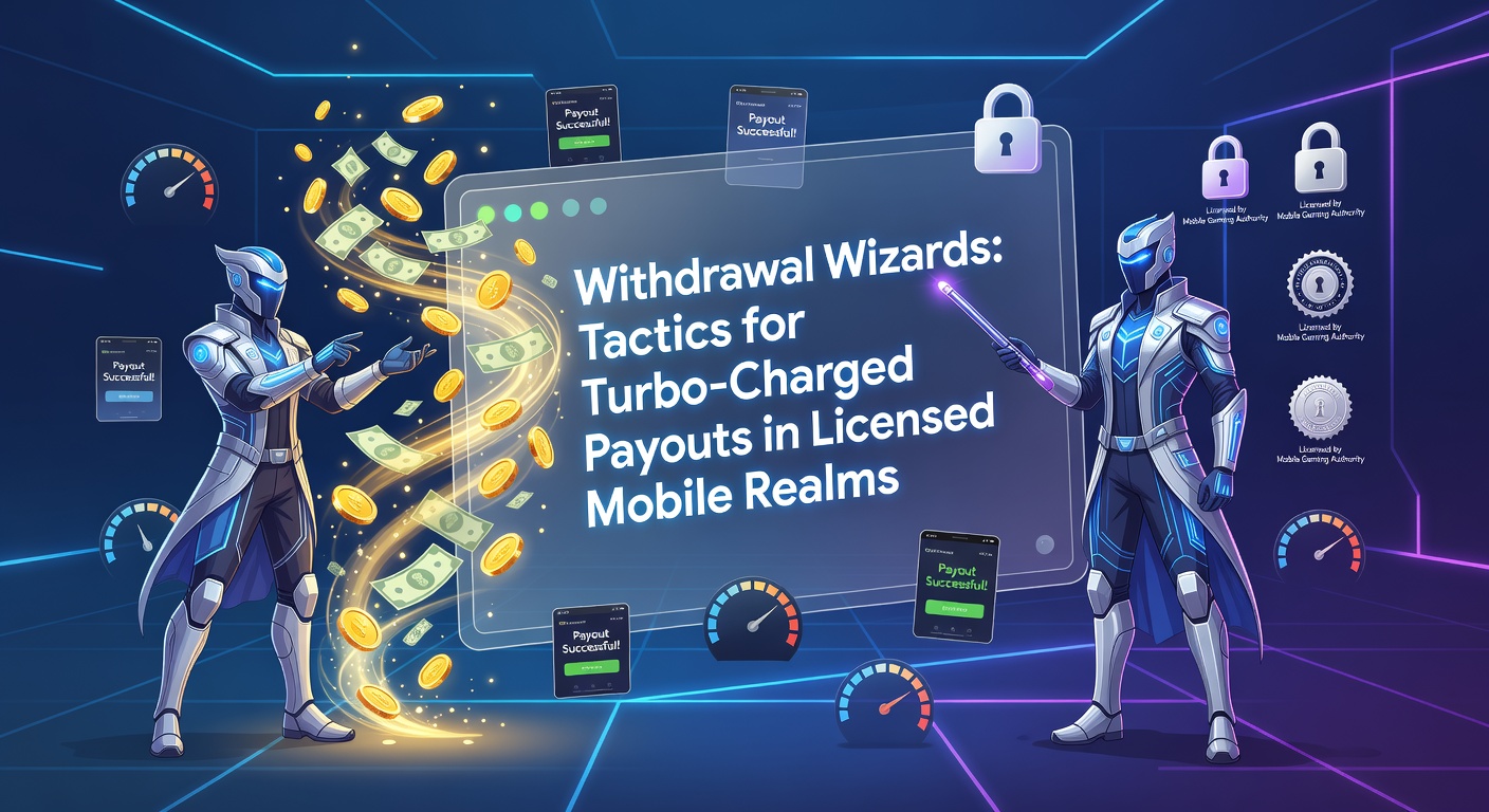 Smartphone mit Casino-App und Blitz-Auszahlungssymbolen, das ultraschnelle Payouts in lizenzierten mobilen Plattformen symbolisiert